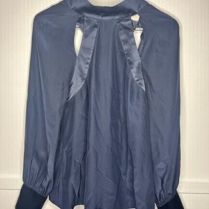 Cinq a Sept Navy Satin Top size small